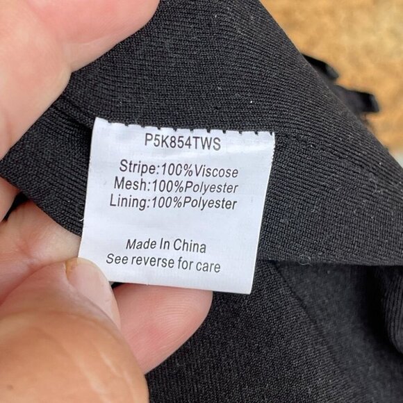 PARKER   LEATHER STRIPE DRESS SMALL - Picture 8 of 10